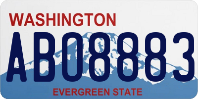 WA license plate ABO8883