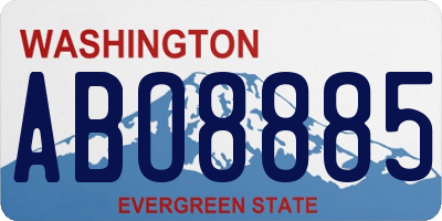 WA license plate ABO8885