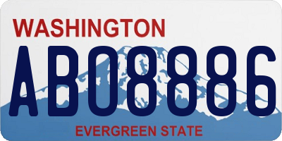 WA license plate ABO8886