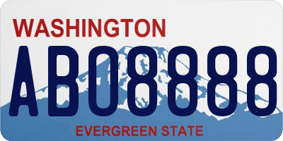 WA license plate ABO8888