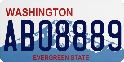 WA license plate ABO8889