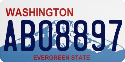 WA license plate ABO8897