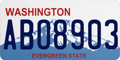 WA license plate ABO8903