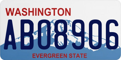 WA license plate ABO8906
