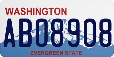 WA license plate ABO8908