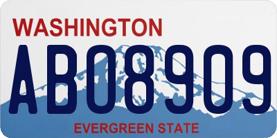 WA license plate ABO8909