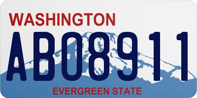 WA license plate ABO8911