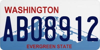 WA license plate ABO8912
