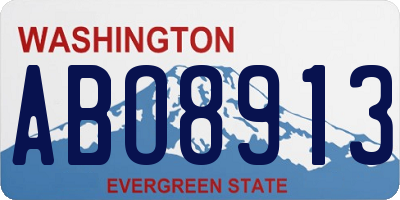 WA license plate ABO8913