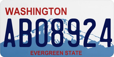 WA license plate ABO8924