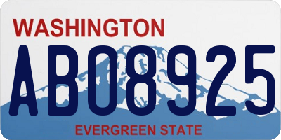 WA license plate ABO8925