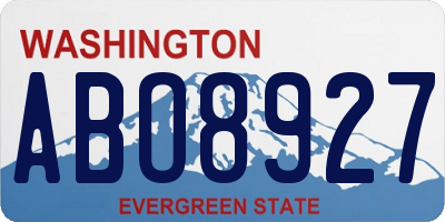 WA license plate ABO8927