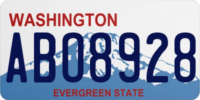WA license plate ABO8928