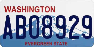 WA license plate ABO8929