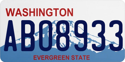 WA license plate ABO8933