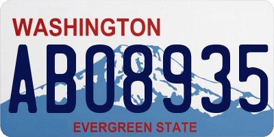WA license plate ABO8935