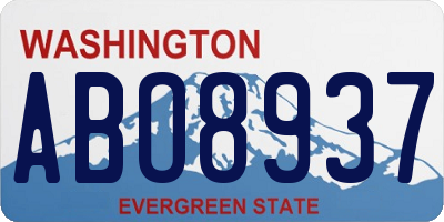 WA license plate ABO8937