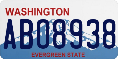 WA license plate ABO8938
