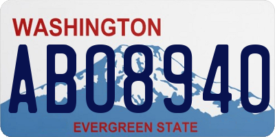 WA license plate ABO8940