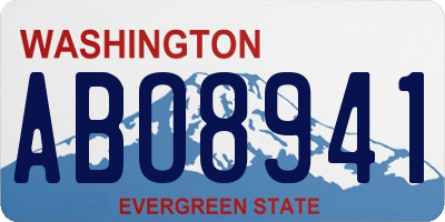 WA license plate ABO8941