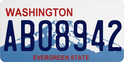 WA license plate ABO8942