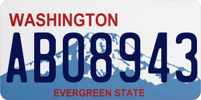 WA license plate ABO8943