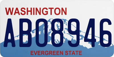 WA license plate ABO8946