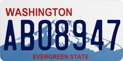 WA license plate ABO8947