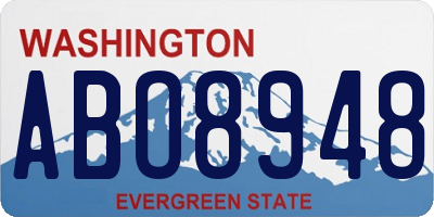 WA license plate ABO8948