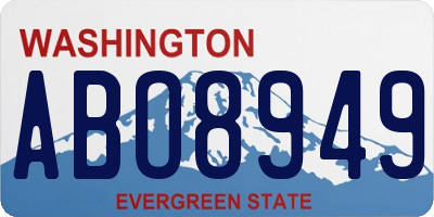 WA license plate ABO8949