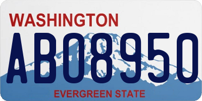 WA license plate ABO8950