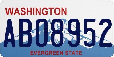 WA license plate ABO8952