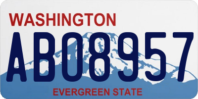 WA license plate ABO8957