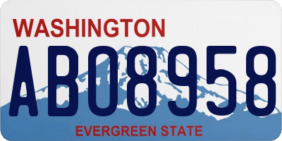 WA license plate ABO8958