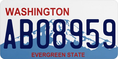 WA license plate ABO8959