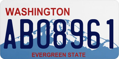 WA license plate ABO8961