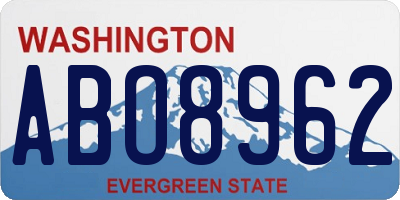 WA license plate ABO8962