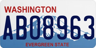 WA license plate ABO8963