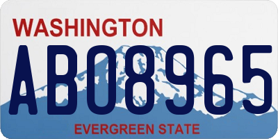 WA license plate ABO8965