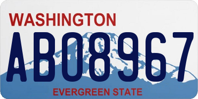 WA license plate ABO8967