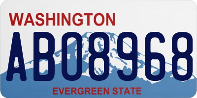 WA license plate ABO8968