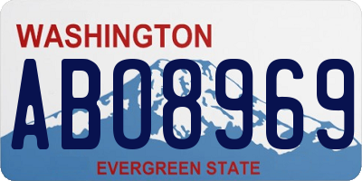 WA license plate ABO8969