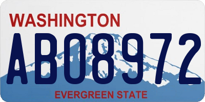 WA license plate ABO8972