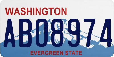 WA license plate ABO8974