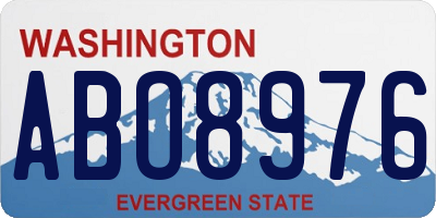 WA license plate ABO8976