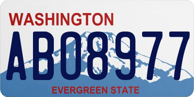 WA license plate ABO8977