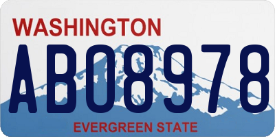 WA license plate ABO8978