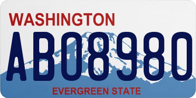 WA license plate ABO8980
