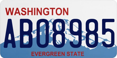 WA license plate ABO8985