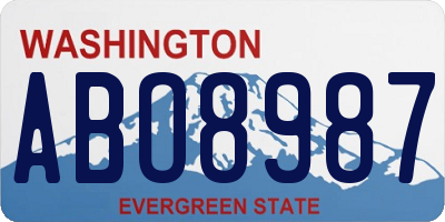 WA license plate ABO8987